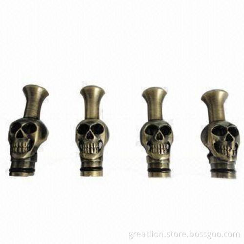 Metal Drip Tips, Hat Skull Design, OEM and ODM Orders Welcomed